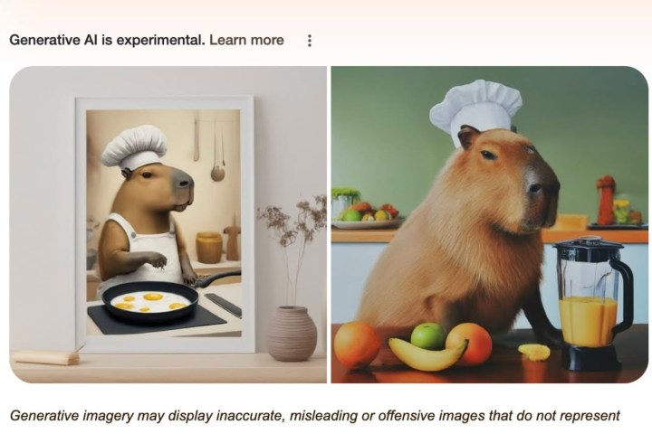 Capybara in a chef's hat prompt.