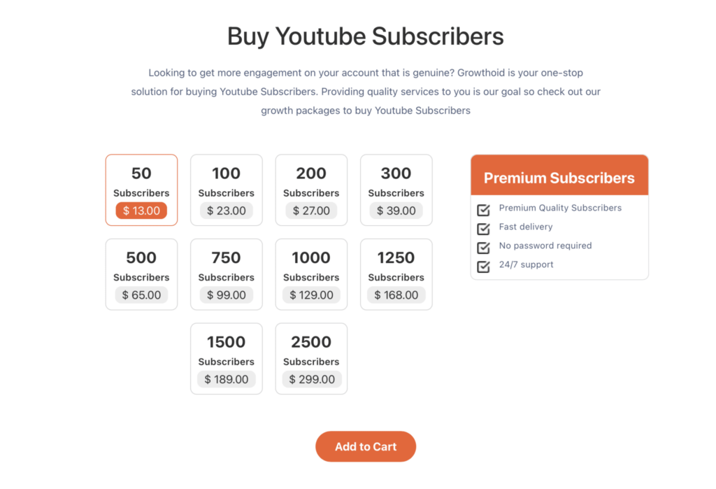 Growthoid buy youtube subscribers