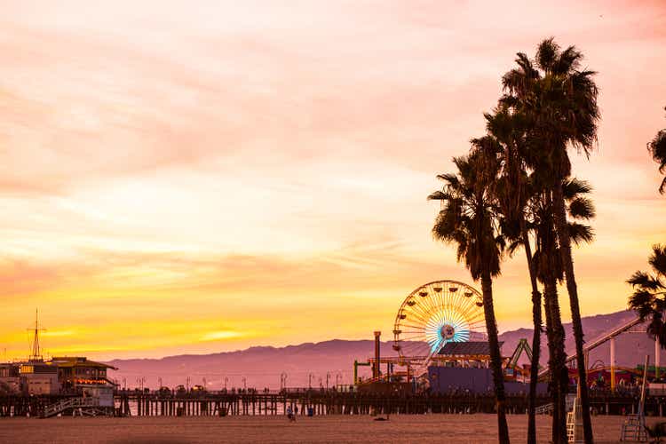 California beautiful sunset in Santa Monica - Los Angeles