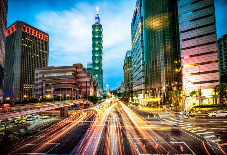 Busy Taipei streets at dusk