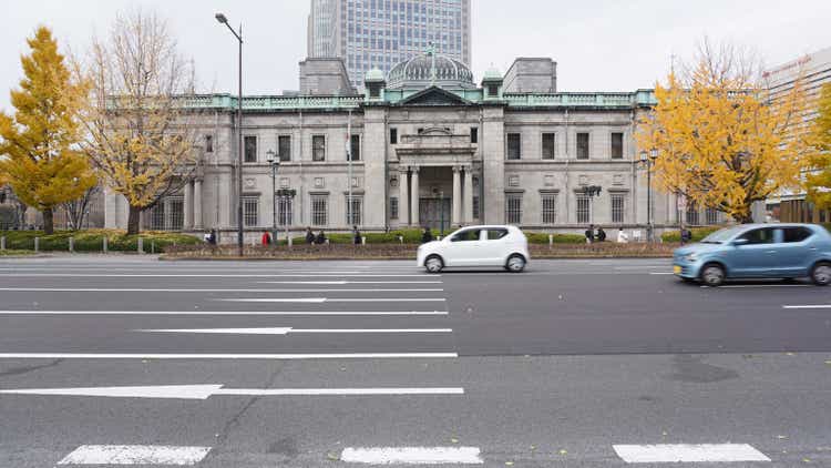 Front view of Bank of Japan Osaka Branch Old Building, Medium Shot, Eye Level View