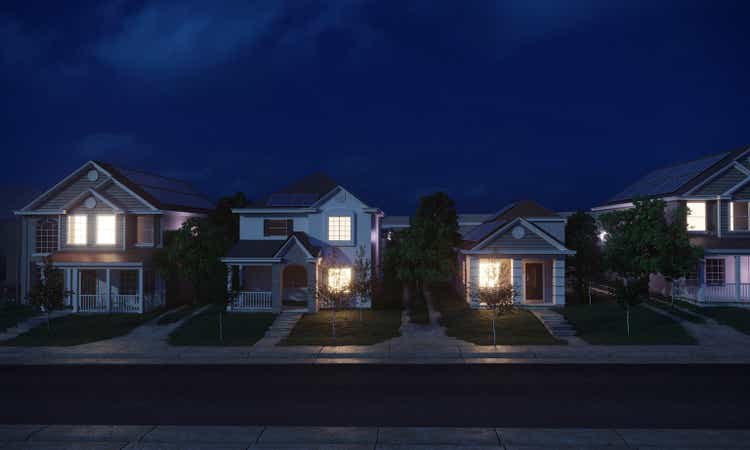 Houses with solar panels