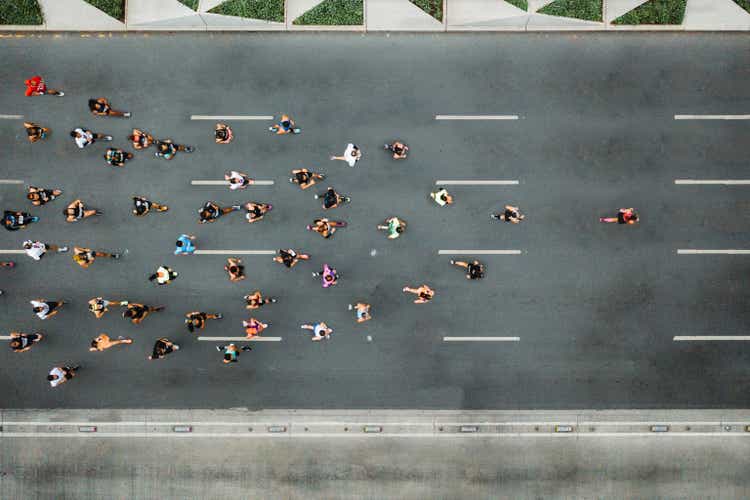 One person leading marathon