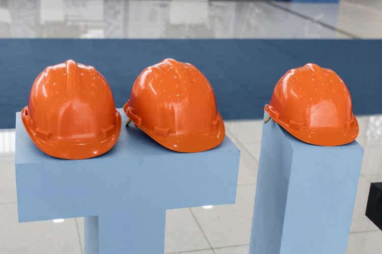 Construction helmet for head safety in the work process