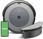 Roomba with water tank and smartphone with green iRobot screen