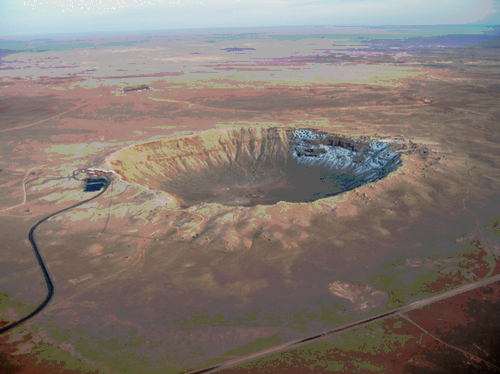 The Meteor Crater in Arizona.