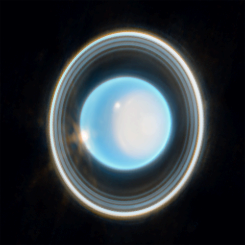 The Webb telescope captured a view of Uranus and its rings.