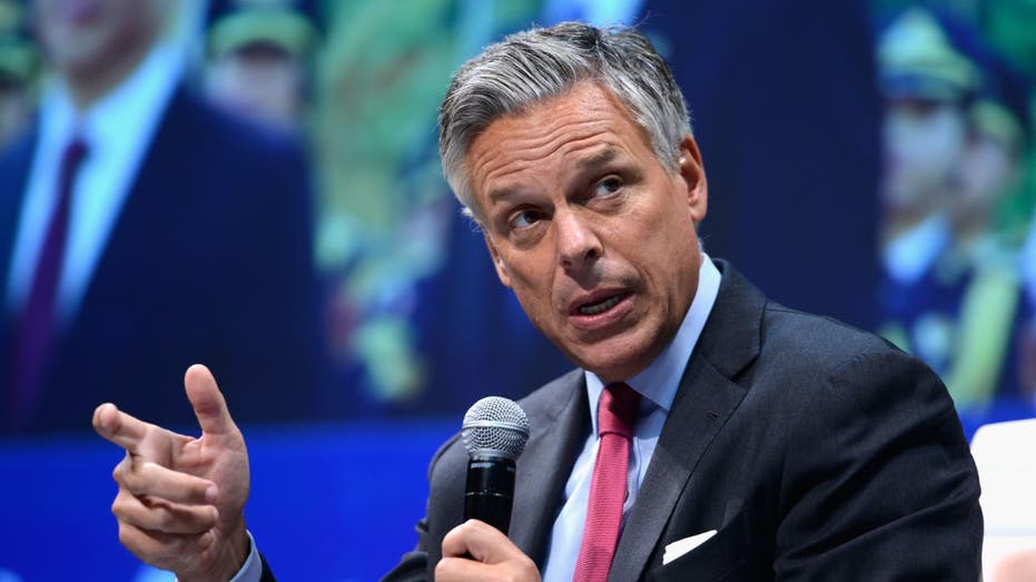 Jon Huntsman speaking on stage