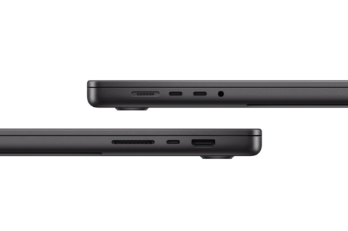 Ports on the MacBook Pro M3 model.