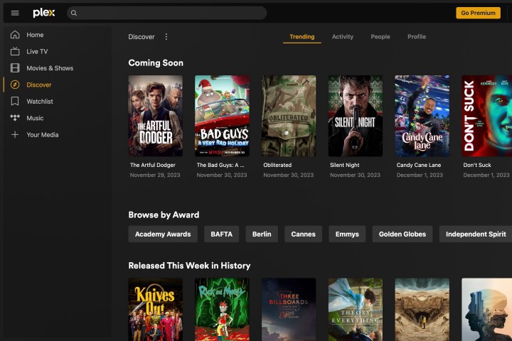 A screengrab of the Plex Media Server.