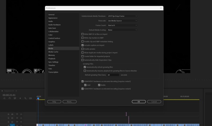 The GPU decoding option with Adobe Premiere Pro.