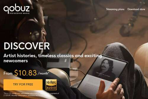 Qobuz Music Streaming Service showing homepage