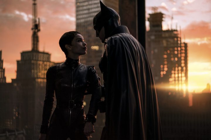 Catwoman and Batman stare into each other's eyes in The Batman.