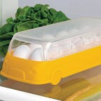 school bus egg holder in fridge