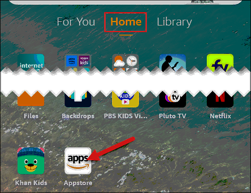 Amazon Appstore on a Fire Tablet home screen.