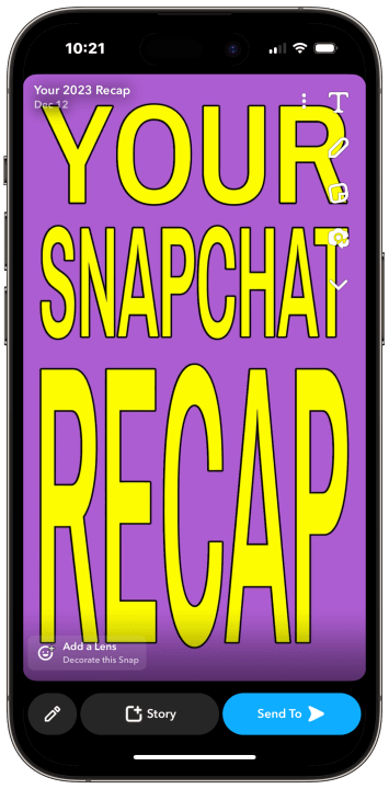 Finding Snapchat Recap 2023 on an iPhone.