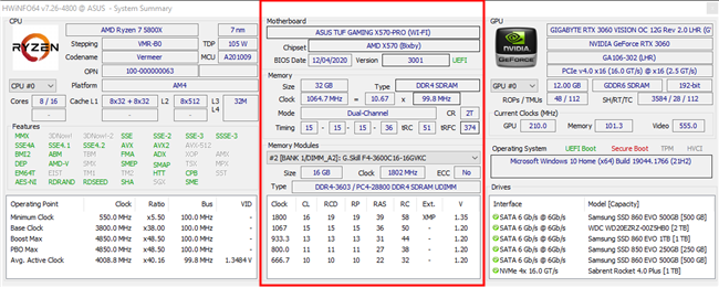 The HWiNFO64 summary window.