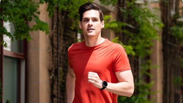 Man running with a Ticwatch clearly visible