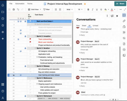 Visualize project data through the Grid.