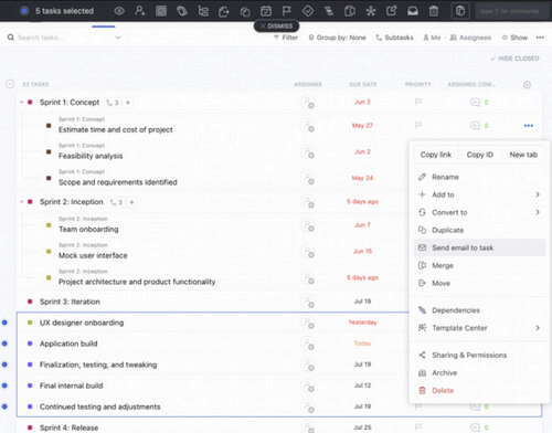 Project data through the List view.