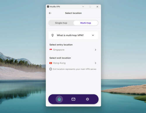 Mozilla VPN’s multi-hop feature.