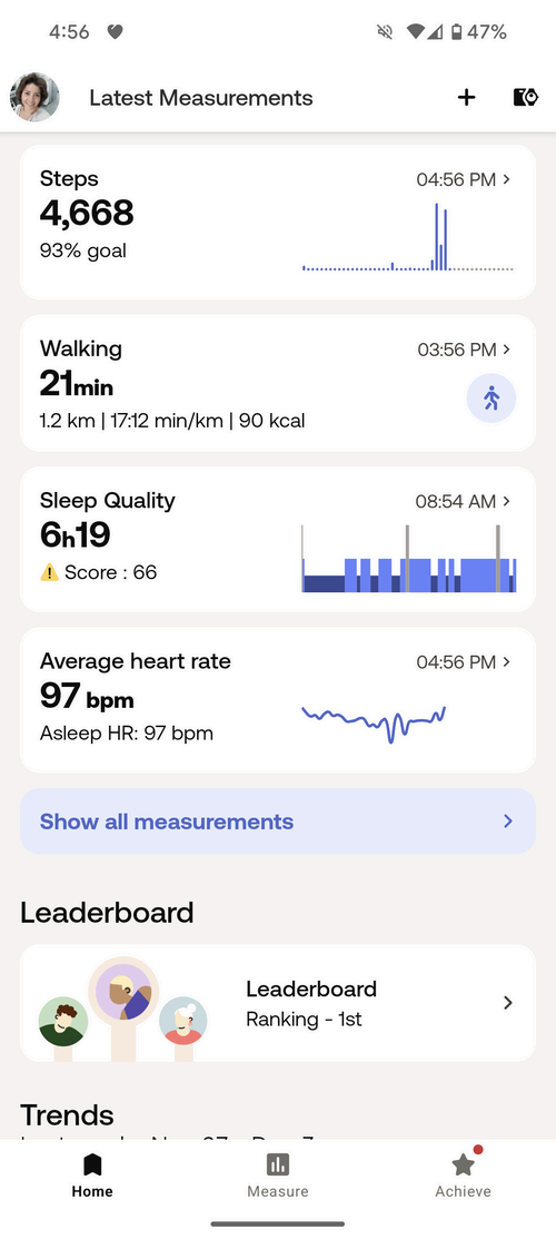 withings app measurements