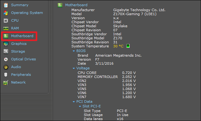 The "Motherboard" tab has more specific information about your motherboard. 