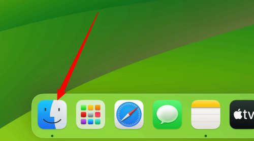 Click the Finder app on the dock. 