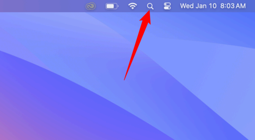 Click the small Spotlight search icon. 