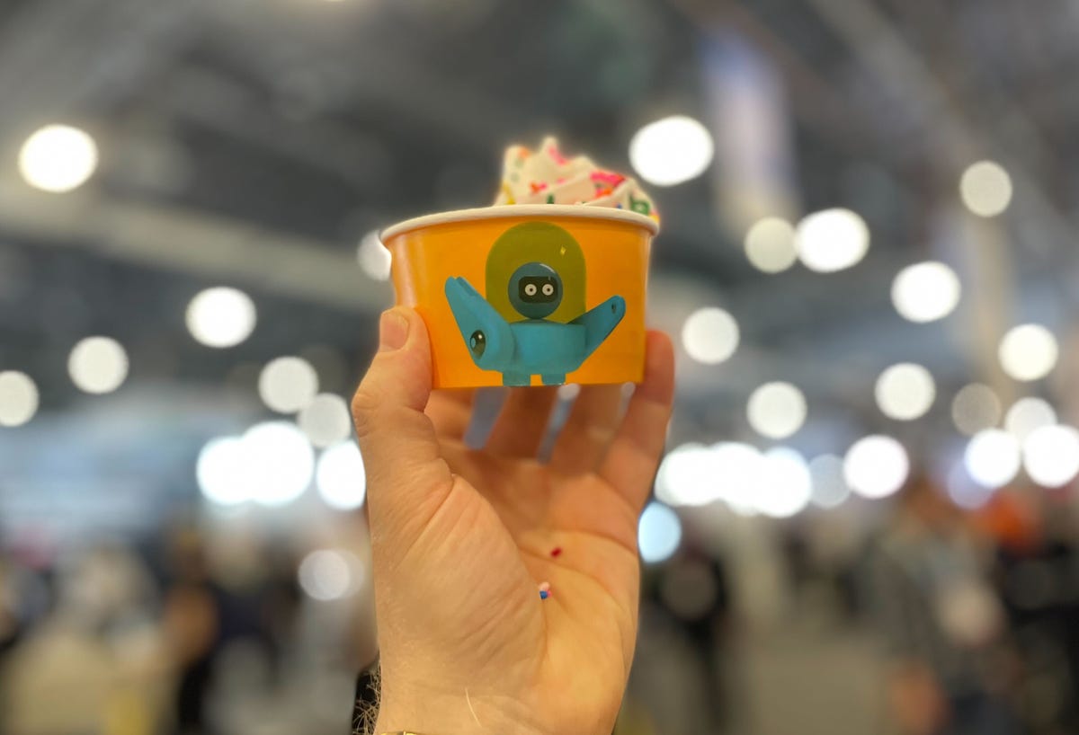 ice cream in robot cup