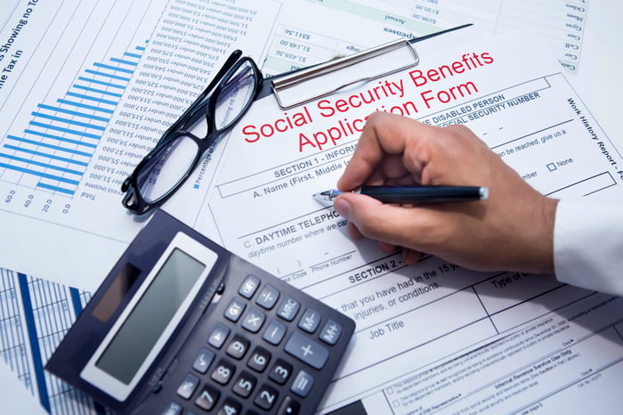 A Social Security application being filled out.