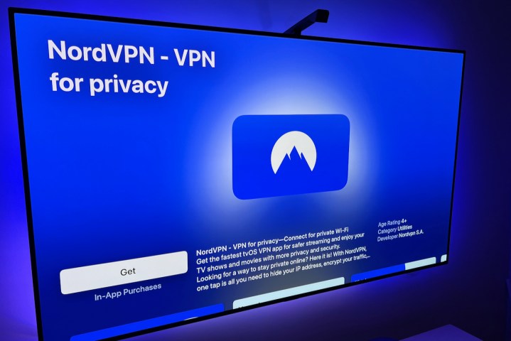 NordVPN home screen for Apple TV.