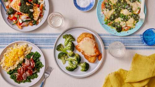 blue apron meals on table