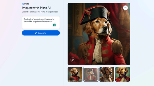 Imagine with Meta AI dog portrait