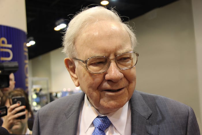 A photo of Berkshire Hathaway CEO Warren Buffett. 