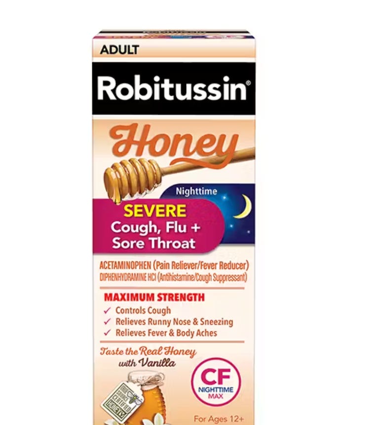 An example of the recalled Robitussin box