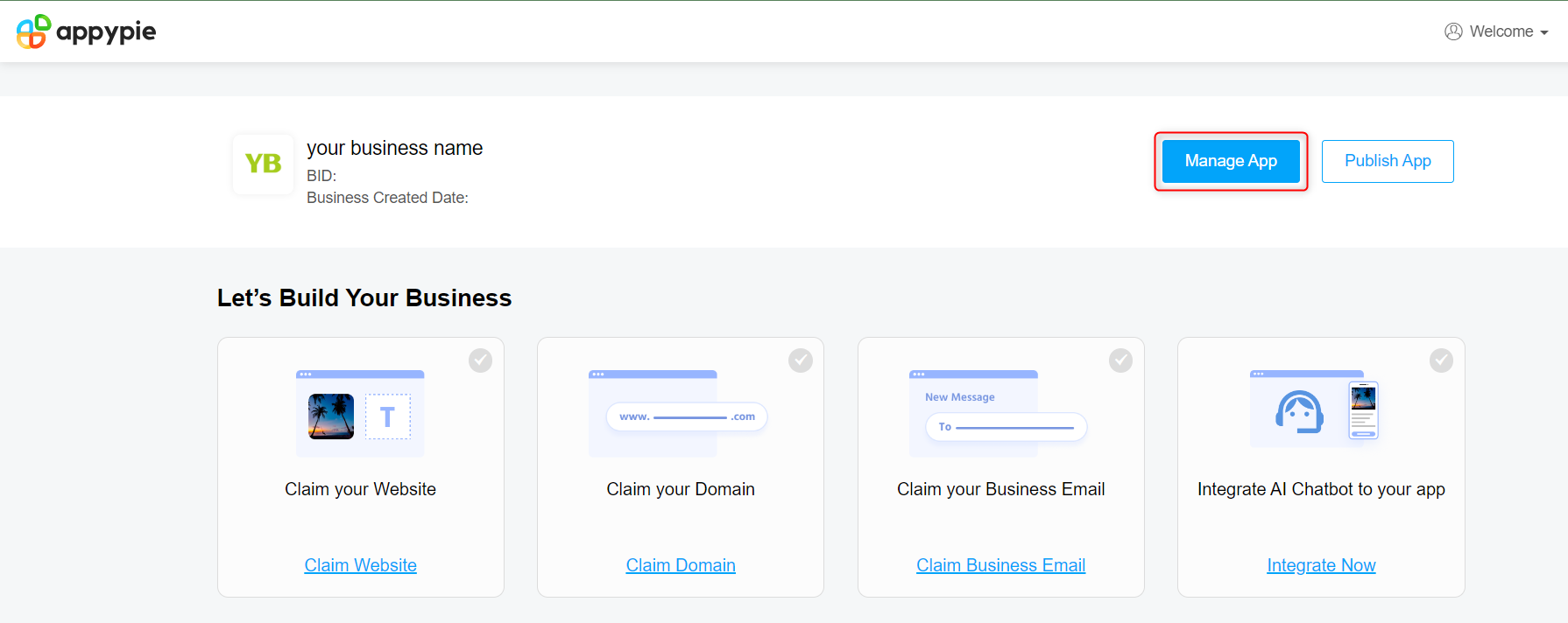 An image showing the user's application's dashboard.