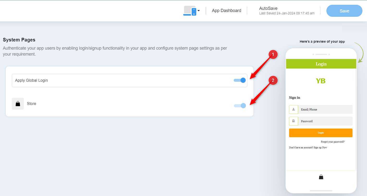 An image showing where the user can edit system pages.