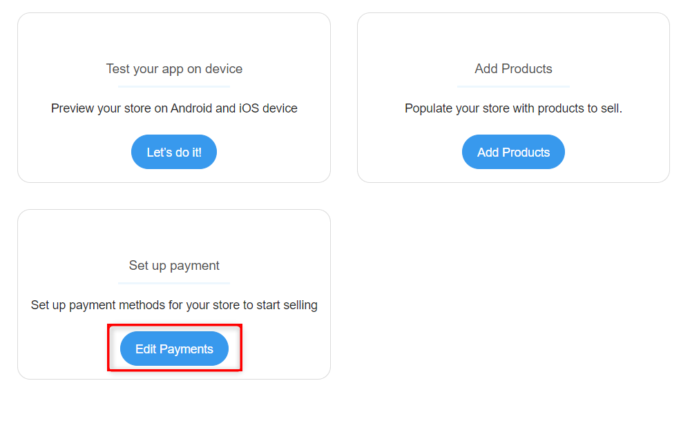 An image showing where the user can set up a payment channel for their products.