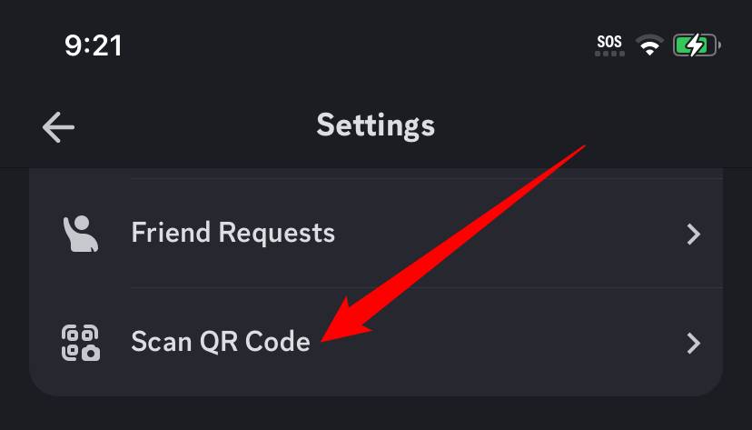Tap 'Scan QR Code.'