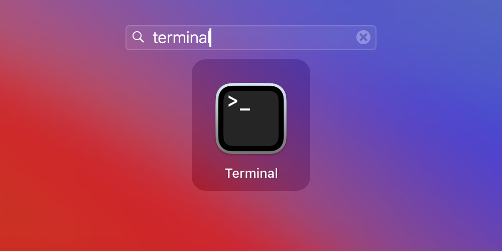 Terminal search results in the Launchpad app. 