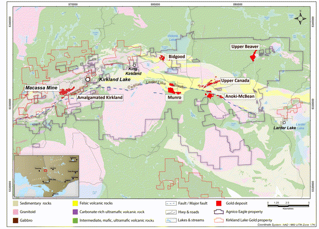 Kirkland Lake Camp (Agnico/Kirkland Property Boundary with Osisko Royalty on Agnico Pre-Merger Ground)