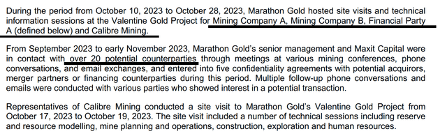 Marathon Gold Interested Parties