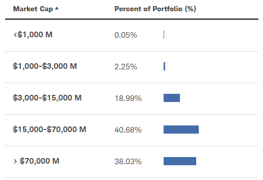 SCHF Market Cap Diversification