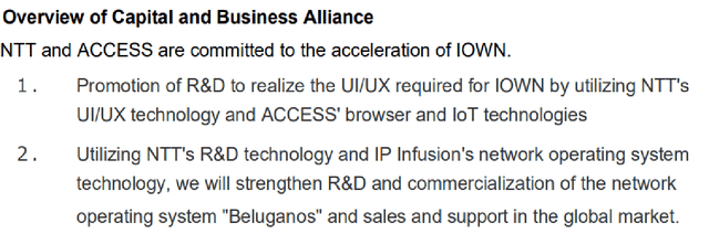 Details Of The Partnership Between NTT Corporation And ACCESS