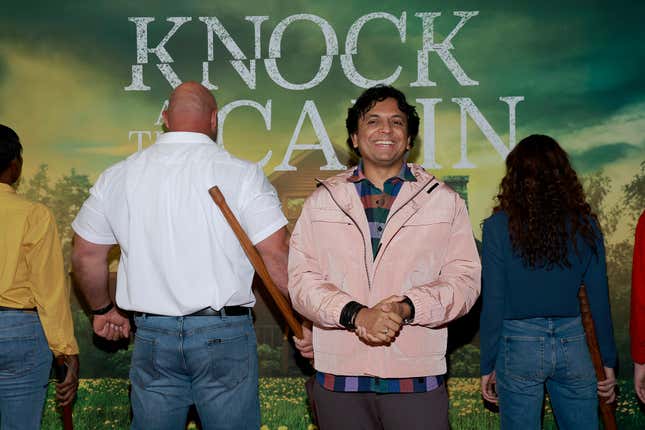 M. Night Shyamalan attends a Knock at the Cabin screening on January 31, 2023 in New York City. 