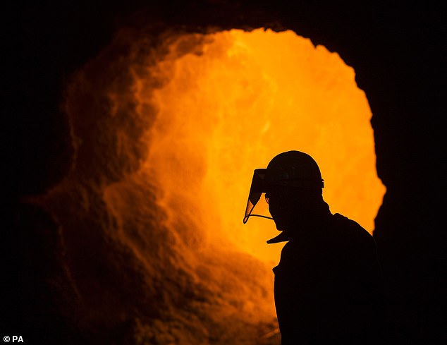 Setback: British Steel operates two of the four remaining blast furnaces in the UK that make steel from scratch using raw materials