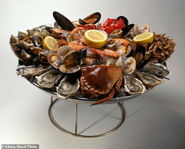 The couple ate a seafood platter at a swanky central London location - and one of them fell badly unwell