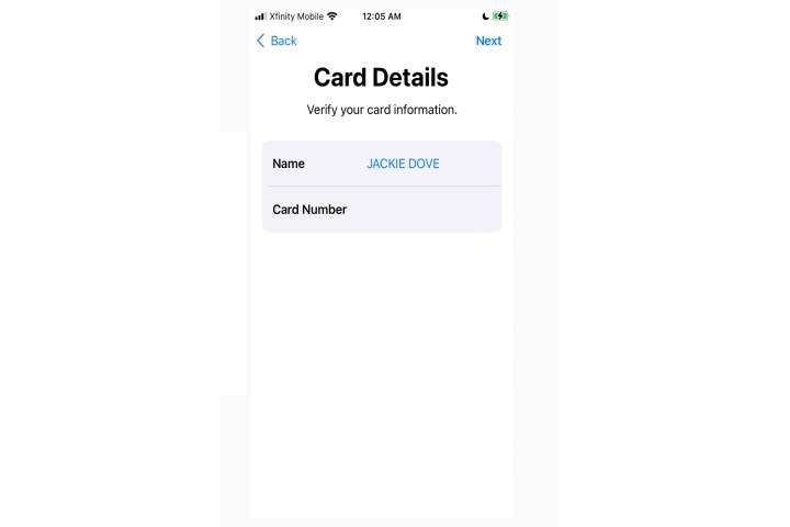 Adding information to Apple Wallet.