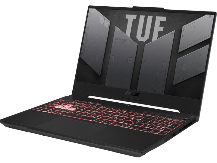 An angled shot of the Asus TUF Gaming A15 Laptop.